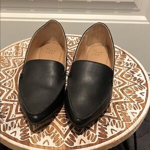 A New Day Women's Classic Black Flats, Pointed Toe Padded Footbed Size 7